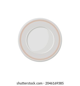 Placa blanca vintage vacía. Vista desde arriba. Ilustración del vector fondo blanco aislado