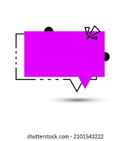 Burbuja violeta de la voz de señas vacía al estilo memphis. Icono moderno o ilustración de pictograma vectorial aislada en fondo blanco. EPS 10