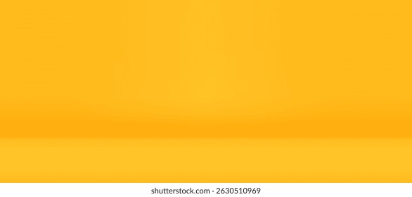 Fondo de gradiente de color naranja vívido vacío, ilustración de sala de estudio vacía