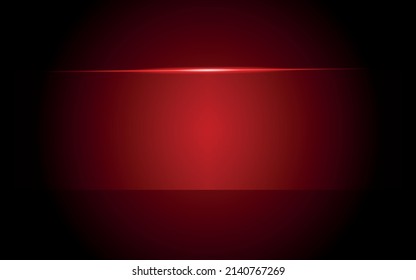 Empty vivid red color studio table room background ,product display with copy space for display of content design.Banner for advertise product on website