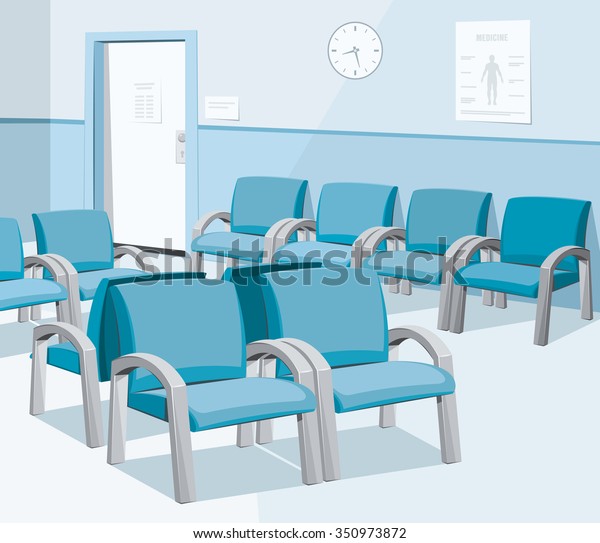 病院の待合室を空にして 私立医療 医者の現代のインテリア 最高の医療 単純な平らなベクター画像イラスト のベクター画像素材 ロイヤリティフリー
