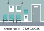 Empty waiting room for patients. Vector stock