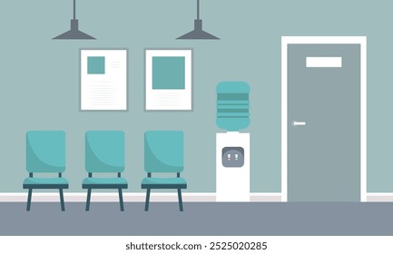 Empty waiting room for patients. Vector stock