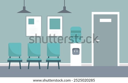 Empty waiting room for patients. Vector stock