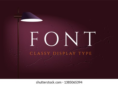 Empty Wall with Copy Space Lit by a Floor Lamp. Vector Illustration