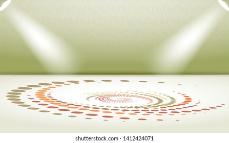 Empty wall for exhibit, abstract colorful swirl, wall, presentation
