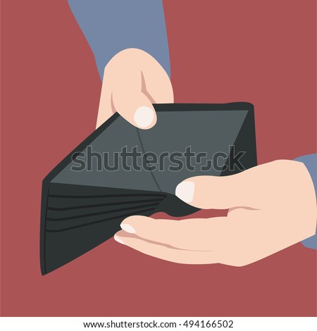 Empty Wallet Broke Vector Illustration Design Stock Vector (Royalty