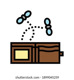 empty wallet color icon vector. empty wallet sign. isolated symbol illustration