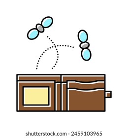 empty wallet color icon vector. empty wallet sign. isolated symbol illustration