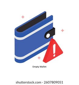 Empty Wallet Concept isometric Style Illustrations. Eps 10 File 