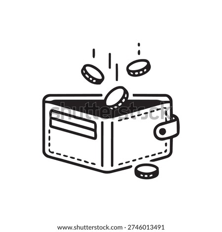 Empty wallet with falling coins representing financial instability and poverty stress