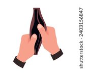 Empty wallet flat concept vector illustration. Financial recession, jobless person. No budget. Vector