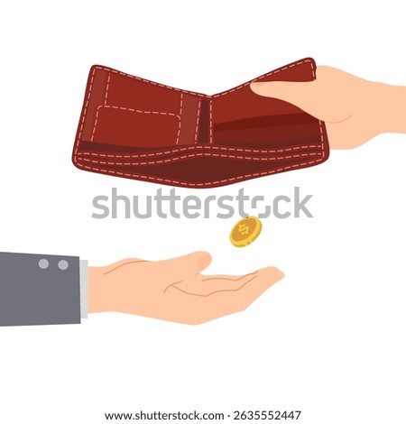 empty wallet has become poor due to unemployment or economic recession and crisis caused loss of money. He with embarrassment holds empty wallet after being victim of robber