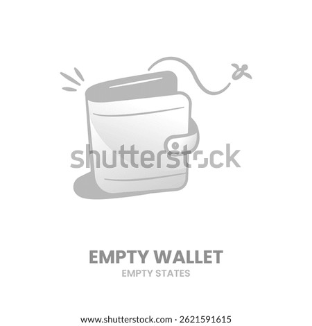 Empty wallet, wallet, money, empty purse, lost money, poor finance, wallet void, money gone. Vector Illustration