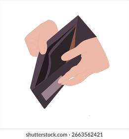 empty wallet.Empty leather chocolate or brown