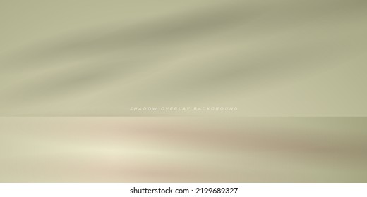 Empty warm color studio table room and light backgound. shadow overlay .product display with copy space for display of content design.Banner for advertise product on website.Eps10 vector