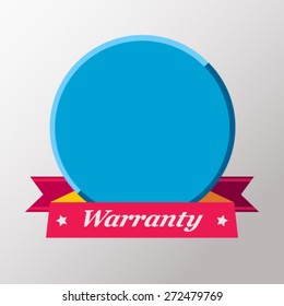 Empty warranty label. Flat design. 