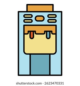 Empty water cooler icon. Outline empty water cooler vector icon color flat isolated