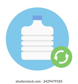 Empty water dispenser bottle replacement icon. Vector.