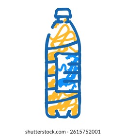 empty water plastic bottle doodle icon sketch vector. empty water plastic bottle sign. isolated symbol illustration