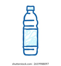 água vazia garrafa plástica ícone doodle esboço vetor. água vazia garrafa plástica sinal. símbolo isolado ilustração