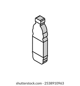 Vector de icono isométrico de botella de plástico de agua vacía. Muestra de botella de plástico de agua vacía. ilustración de símbolo aislado