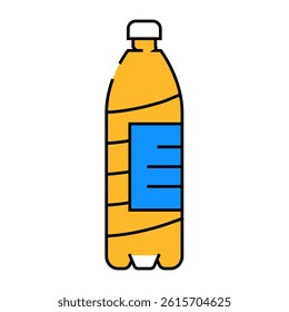 empty water plastic bottle line icon vector. empty water plastic bottle sign. isolated symbol illustration