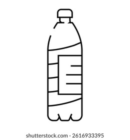 empty water plastic bottle line icon vector. empty water plastic bottle sign. isolated contour symbol black illustration