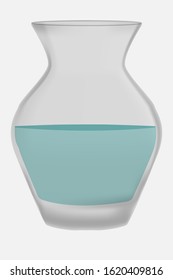 Empty water vase made in a realistic style.