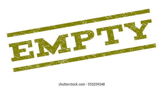 Empty watermark stamp. Text tag between parallel lines with grunge design style. Rubber seal stamp with unclean texture. Vector olive color ink imprint on a white background.