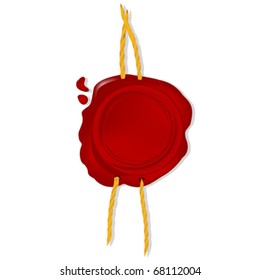 Empty wax seal with cord