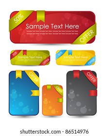 empty web banner with ribbons vector