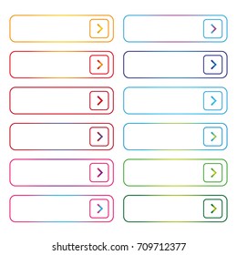 Empty web button set colorful