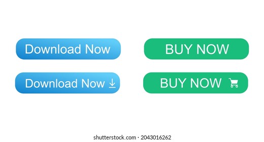 Empty web buttons vector icon set. Colorful navigation long web download and buy button