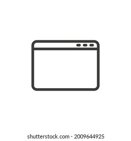 Leeres Webseiten-Symbol auf weißem Hintergrund