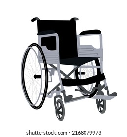 Empty wheelchair on white background