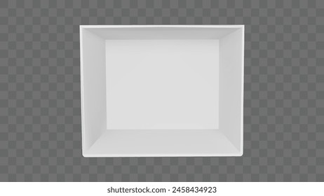 Empty white 3d booth stand corner mockup. Event display room design with wall and floor. Exhibition office render space. Cube box showroom interior for promotion. Small expo kiosk for exhibit isolated