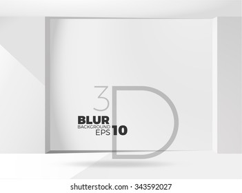 Empty white 3D room for sales of furniture or interior design.  Modern office premium background. 