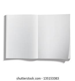 Empty white book isolated on white. Vector design.