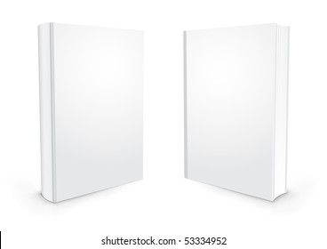 Empty white books isolated on the white background