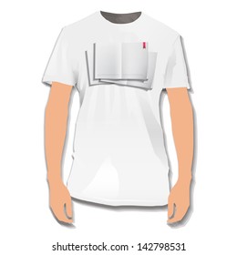 Empty white books. Vector design.