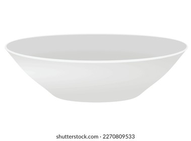 Cuenco blanco vacío. ilustración vectorial