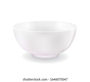 Cuenco blanco vacío. iluminación vectorial