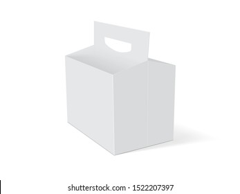 Empty White Box Beer Packaging On A White Background Vector Mock Up