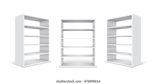 Empty white cabinet isolated on white background