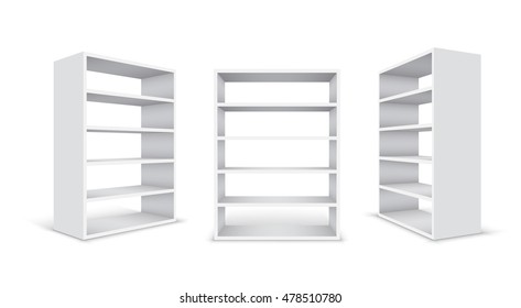 Empty white cabinet isolated on white background