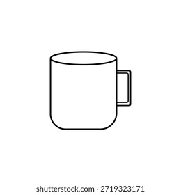 Taza de cerámica blanca vacía con la manija aislada en fondo transparente