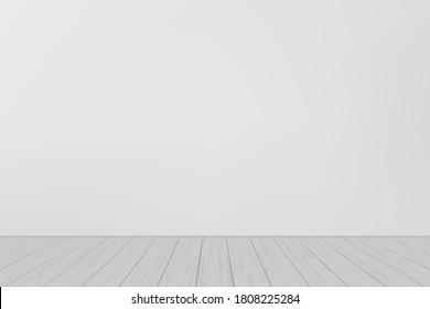 Leeres Studio in weißer Farbe mit Holzboden