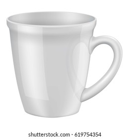 Empty white cup i mockup. Realistic illustration of empty white cup i vector mockup for web