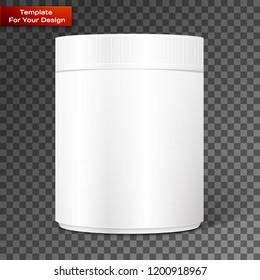 Empty white cylindrical box